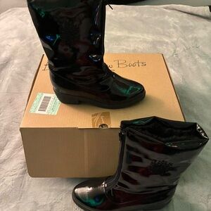 Black Patent Leather Women's Boots